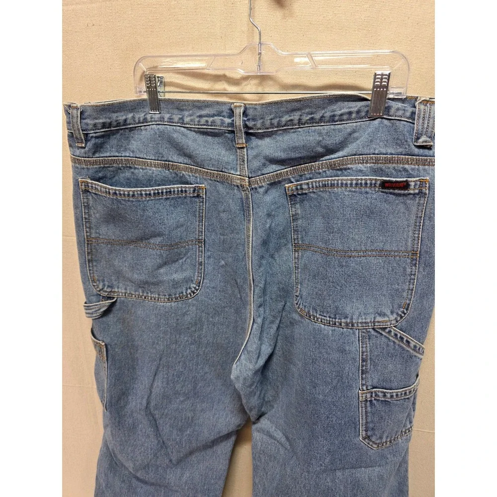 Wolverine Mens Carpenter Jeans 42x30 Blue Denim Workwear Hammer Loop Pants